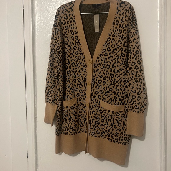 Leopard Print Cardigan Sweater - Picture 4 of 8
